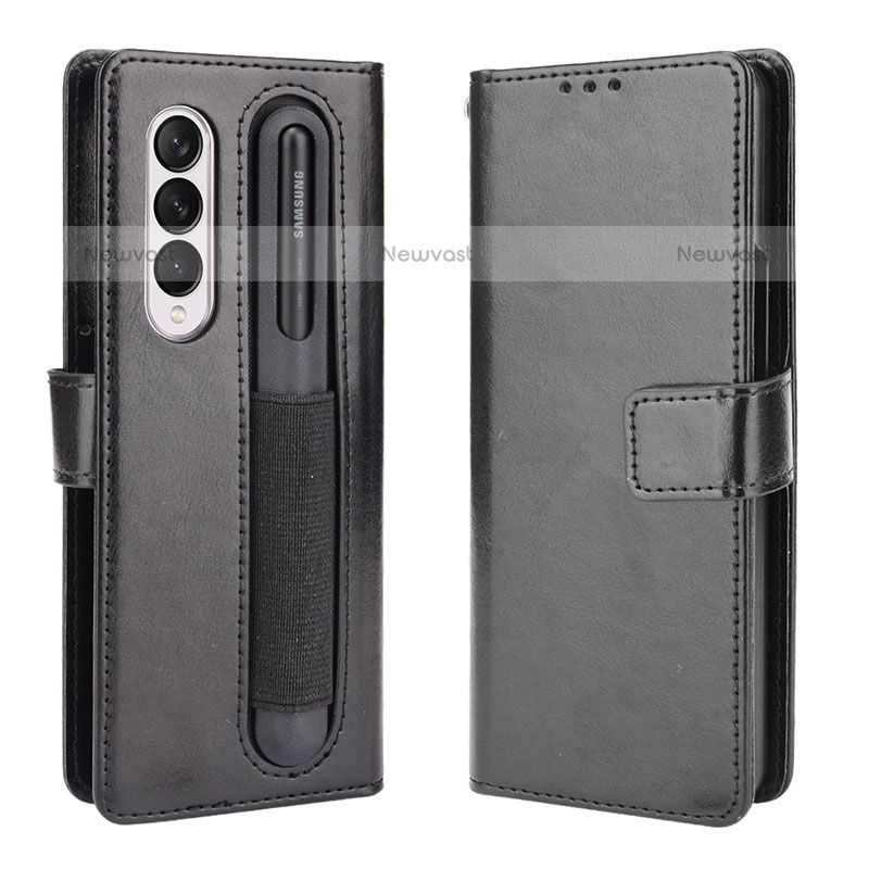 Leather Case Stands Flip Cover Holder BY5 for Samsung Galaxy Z Fold3 5G