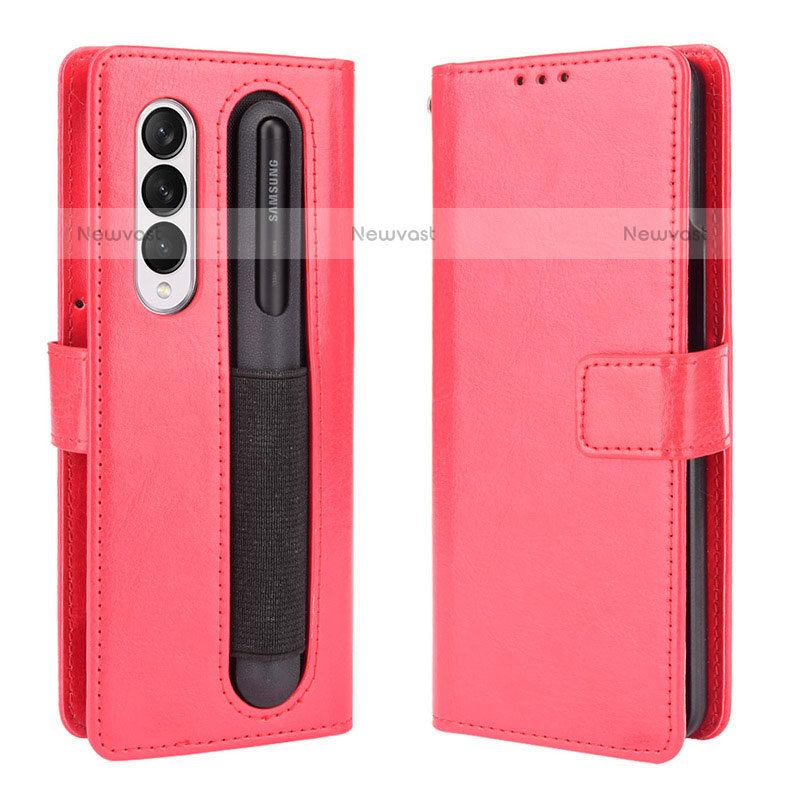 Leather Case Stands Flip Cover Holder BY5 for Samsung Galaxy Z Fold3 5G