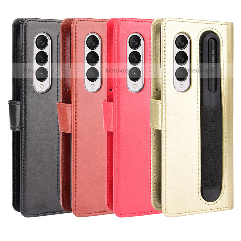 Leather Case Stands Flip Cover Holder BY5 for Samsung Galaxy Z Fold3 5G