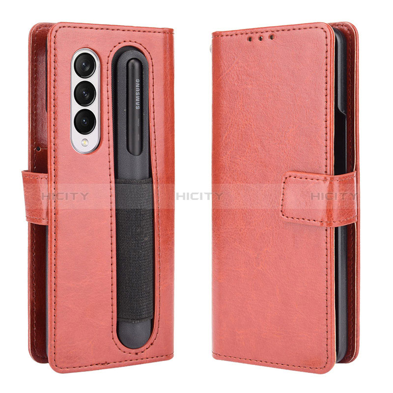 Leather Case Stands Flip Cover Holder BY5 for Samsung Galaxy Z Fold4 5G