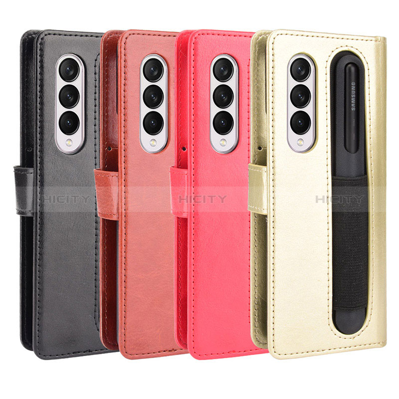 Leather Case Stands Flip Cover Holder BY5 for Samsung Galaxy Z Fold4 5G