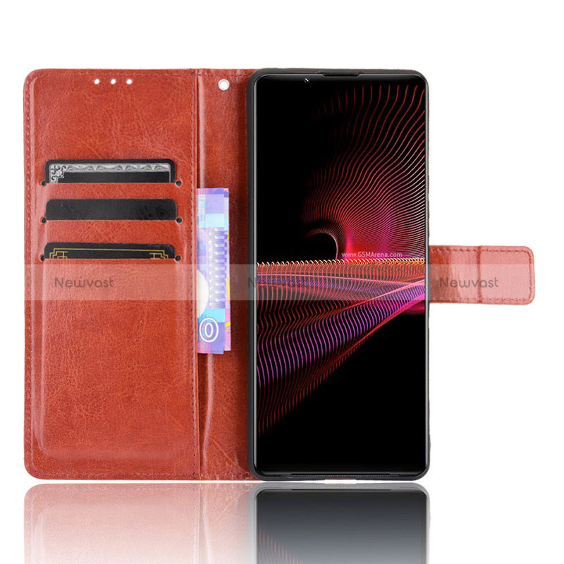 Leather Case Stands Flip Cover Holder BY5 for Sony Xperia 1 III