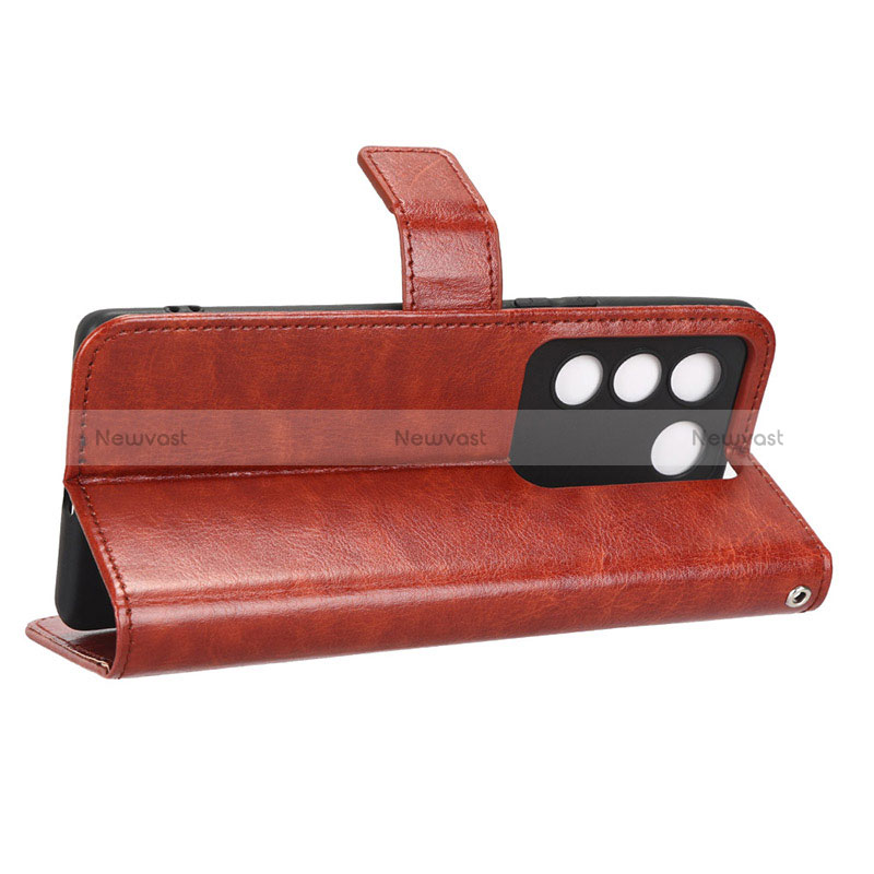Leather Case Stands Flip Cover Holder BY5 for Vivo V27 5G