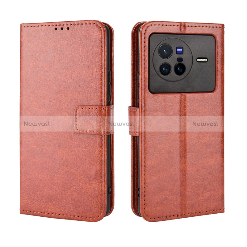 Leather Case Stands Flip Cover Holder BY5 for Vivo X80 5G
