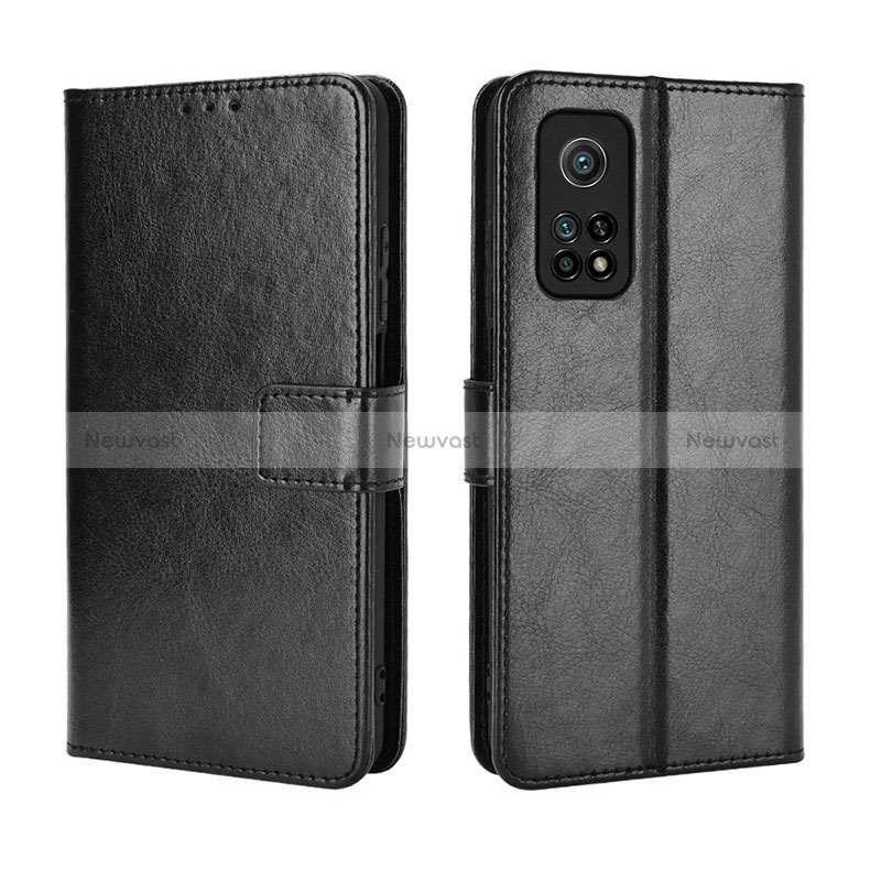 Leather Case Stands Flip Cover Holder BY5 for Xiaomi Mi 10T 5G Black