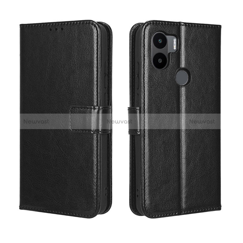 Leather Case Stands Flip Cover Holder BY5 for Xiaomi Redmi A1 Plus Black