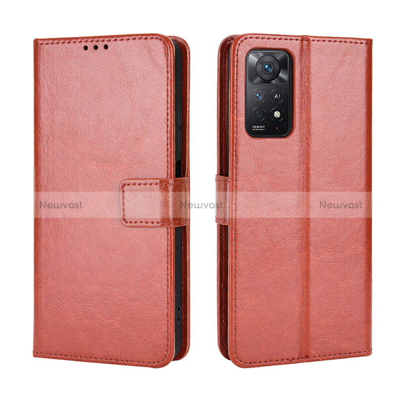 Leather Case Stands Flip Cover Holder BY5 for Xiaomi Redmi Note 11 Pro 4G