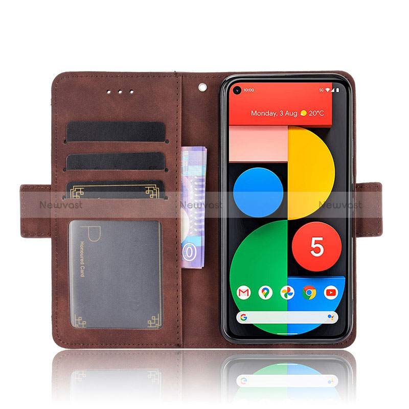 Leather Case Stands Flip Cover Holder BY6 for Google Pixel 5
