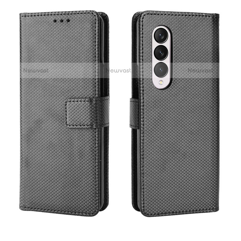 Leather Case Stands Flip Cover Holder BY6 for Samsung Galaxy Z Fold3 5G