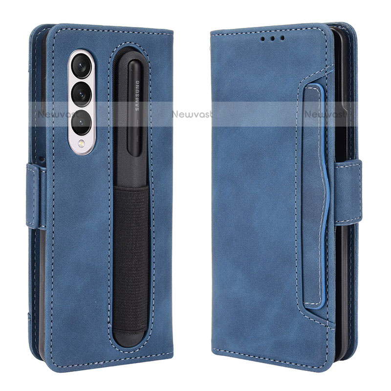 Leather Case Stands Flip Cover Holder BY9 for Samsung Galaxy Z Fold3 5G