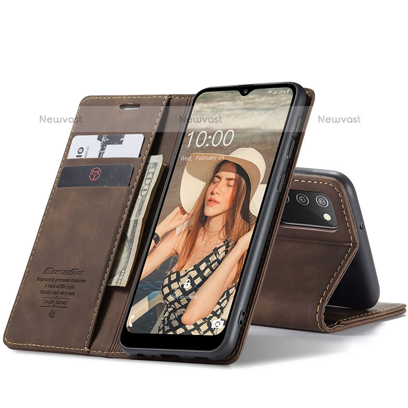Leather Case Stands Flip Cover Holder C01S for Samsung Galaxy A02s