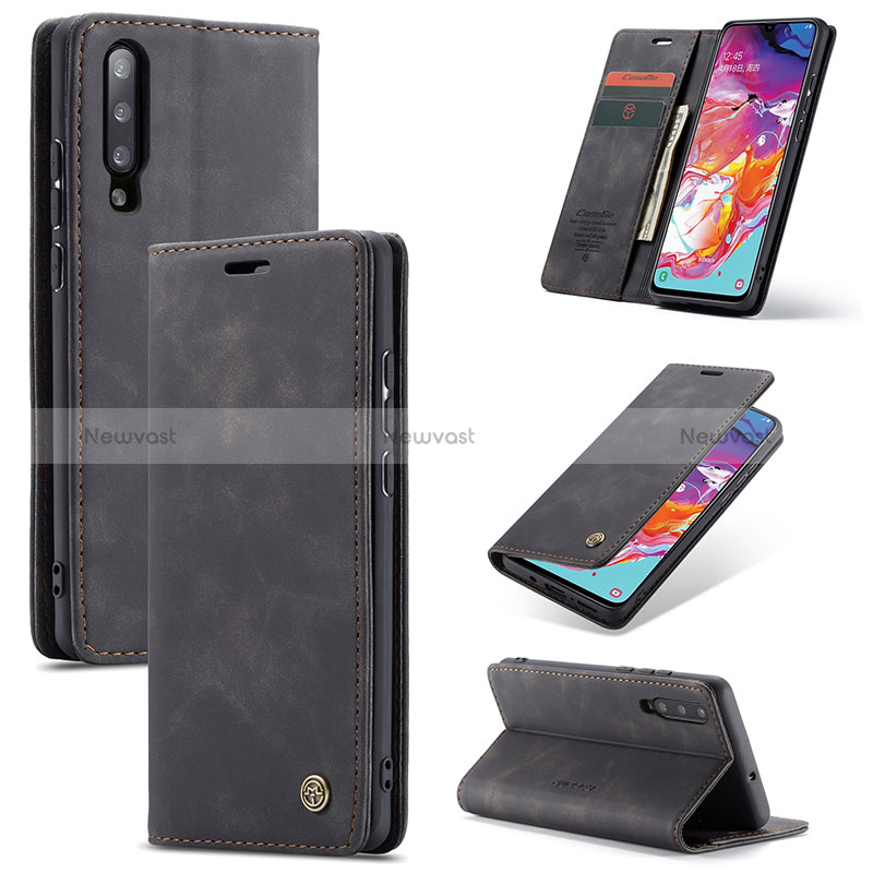 Leather Case Stands Flip Cover Holder C01S for Samsung Galaxy A70S
