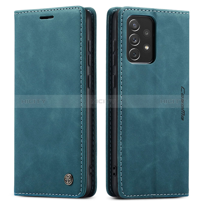 Leather Case Stands Flip Cover Holder C01S for Samsung Galaxy A72 5G Blue
