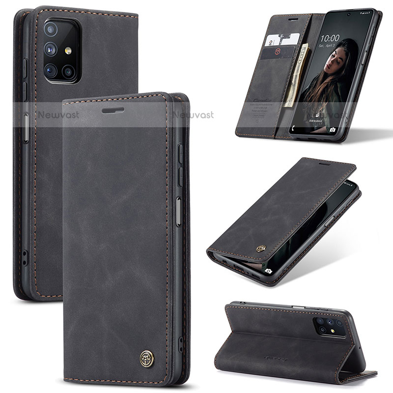 Leather Case Stands Flip Cover Holder C01S for Samsung Galaxy M51