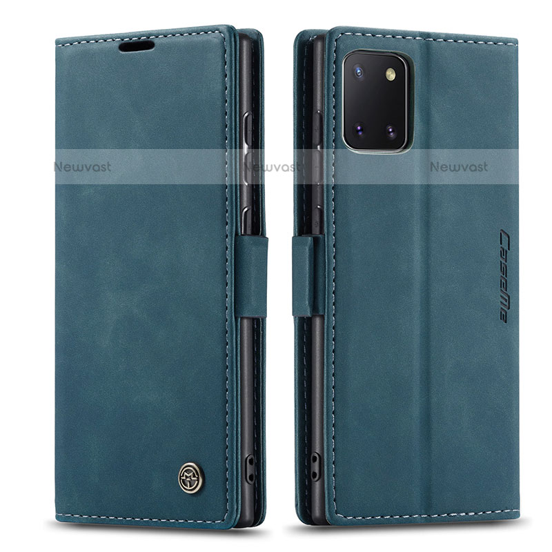 Leather Case Stands Flip Cover Holder C01S for Samsung Galaxy Note 10 Lite Blue