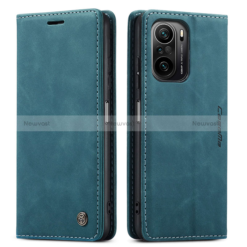 Leather Case Stands Flip Cover Holder C01S for Xiaomi Mi 11X Pro 5G Blue