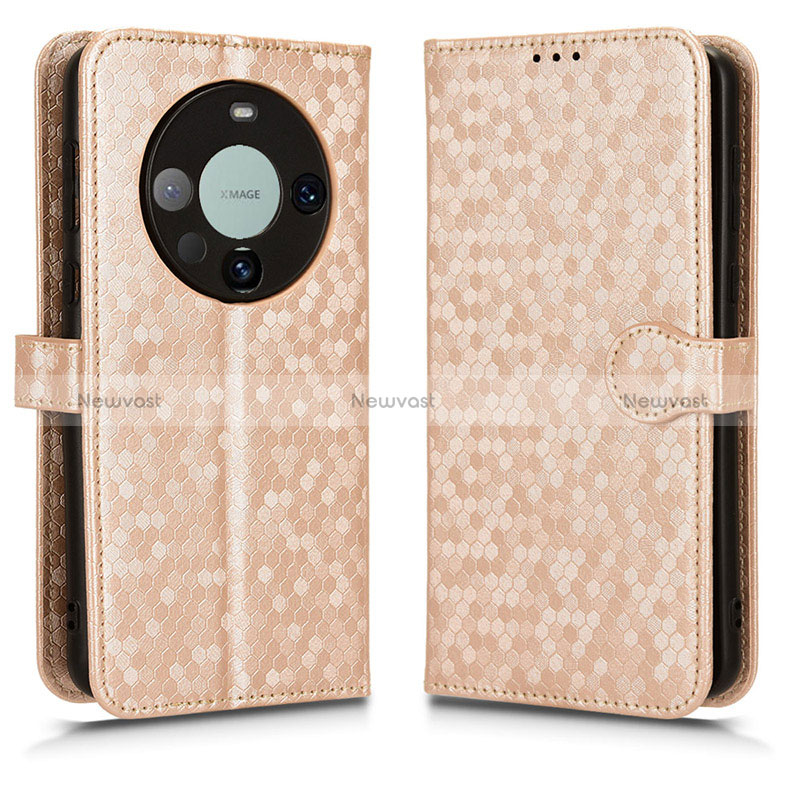 Leather Case Stands Flip Cover Holder C01X for Huawei Mate 60 Pro+ Plus Gold