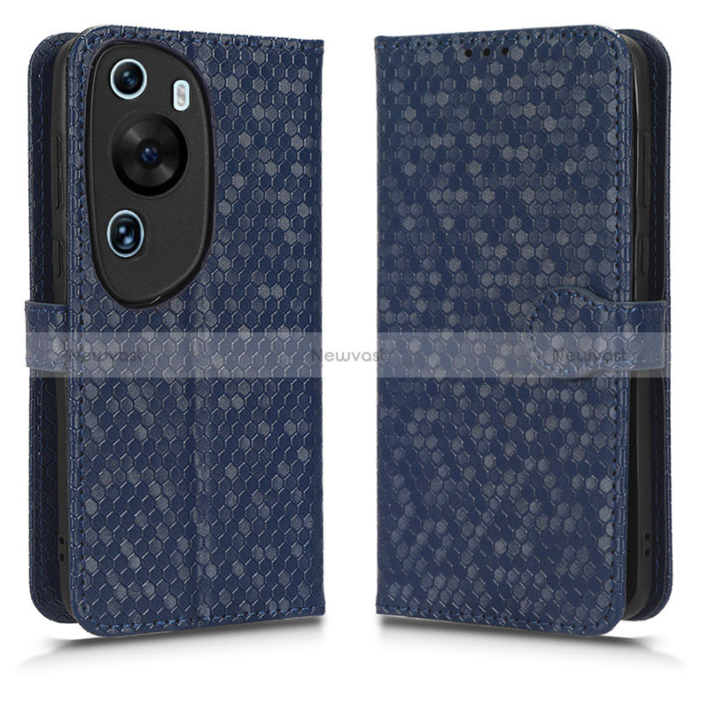 Leather Case Stands Flip Cover Holder C01X for Huawei P60 Art Blue