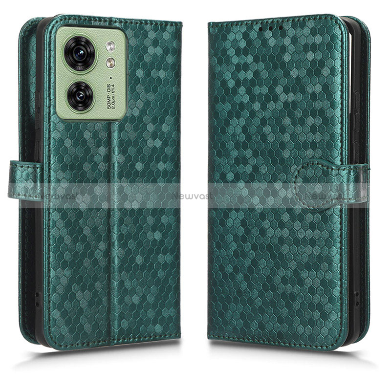 Leather Case Stands Flip Cover Holder C01X for Motorola Moto Edge (2023) 5G Green
