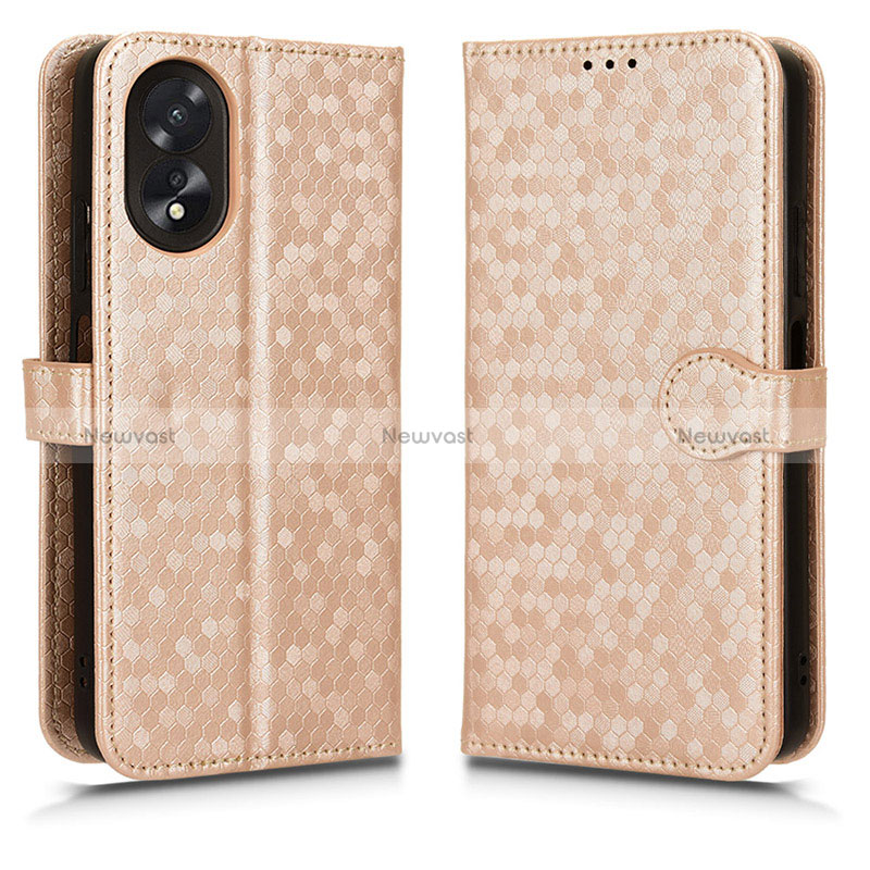Leather Case Stands Flip Cover Holder C01X for Oppo A58 4G