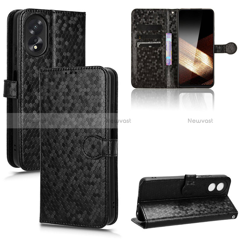 Leather Case Stands Flip Cover Holder C01X for Oppo A58 4G