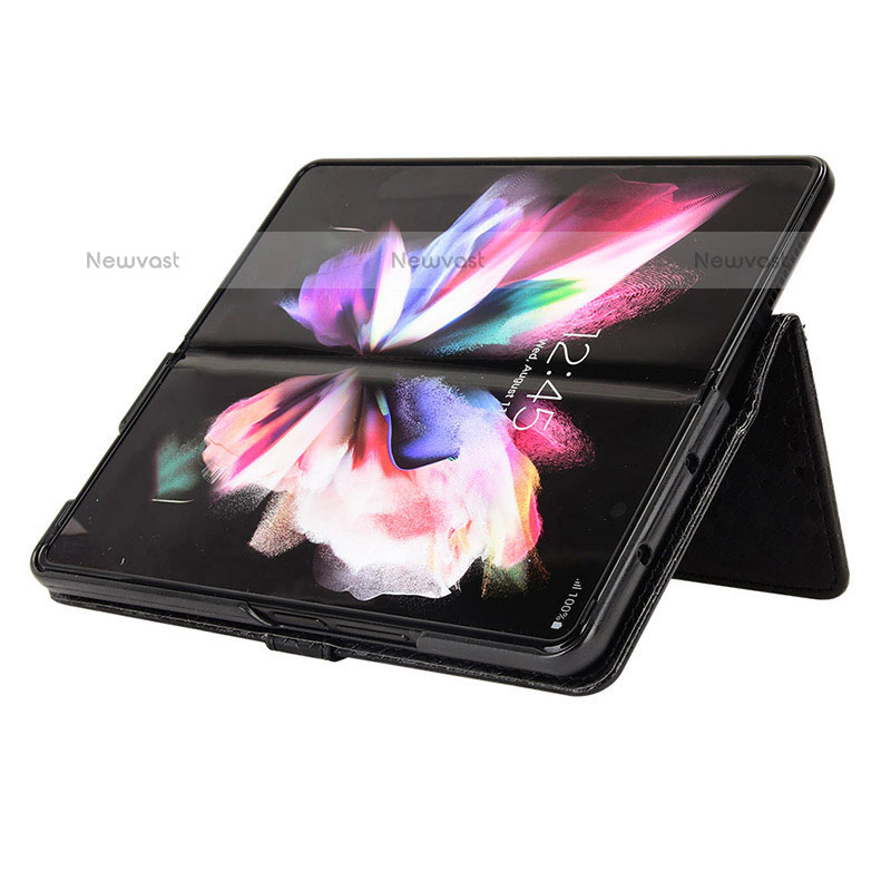 Leather Case Stands Flip Cover Holder C01X for Samsung Galaxy Z Fold3 5G
