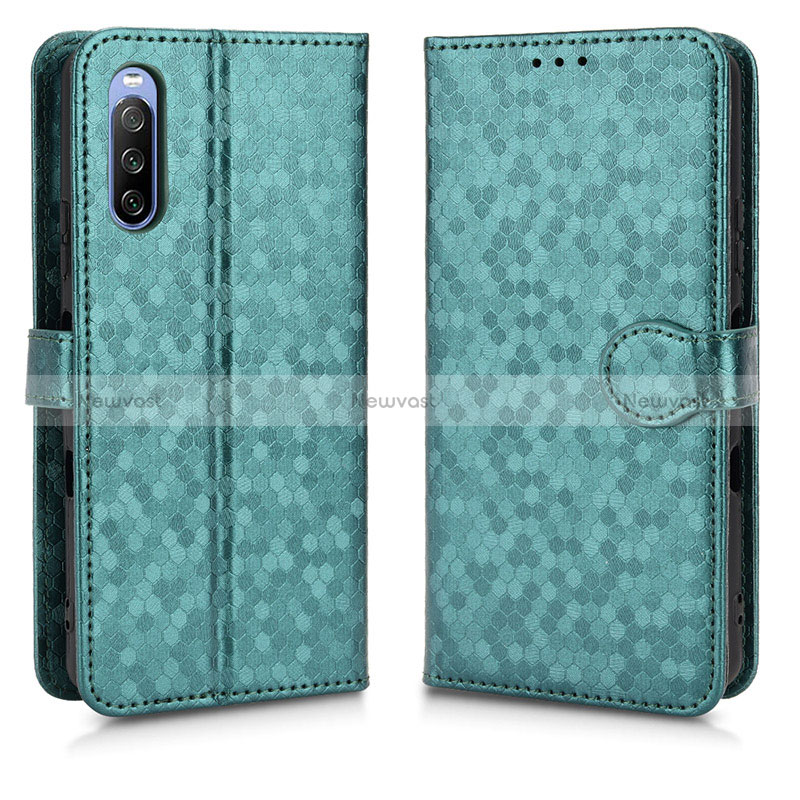 Leather Case Stands Flip Cover Holder C01X for Sony Xperia 10 III Green