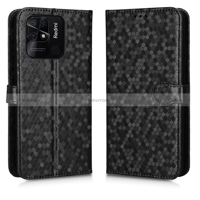 Leather Case Stands Flip Cover Holder C01X for Xiaomi Redmi 10C 4G Black