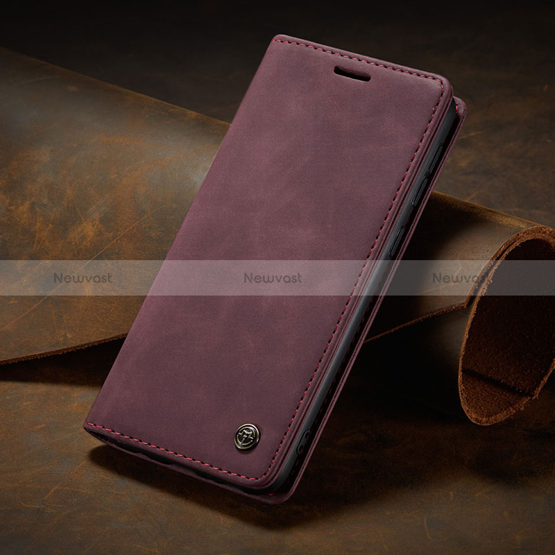 Leather Case Stands Flip Cover Holder C02S for Huawei Mate 60 Red Wine