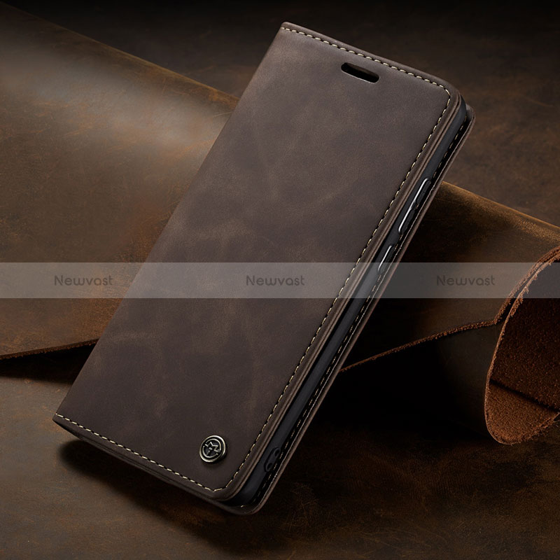 Leather Case Stands Flip Cover Holder C02S for Huawei P40 Pro Brown