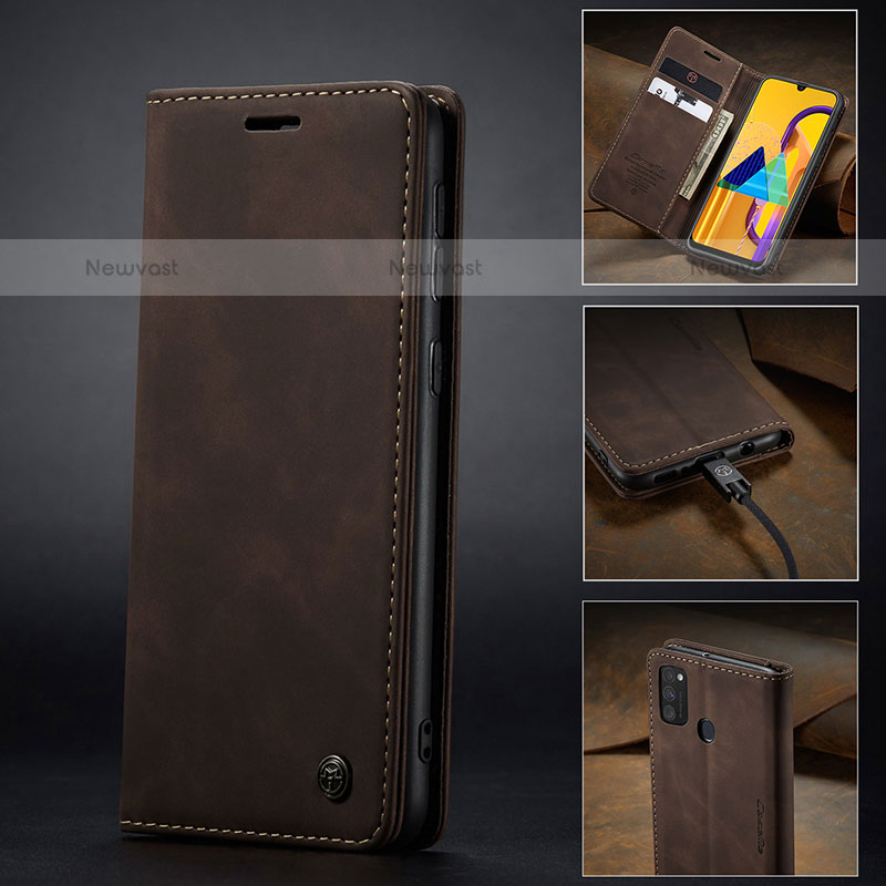 Leather Case Stands Flip Cover Holder C02S for Samsung Galaxy M21