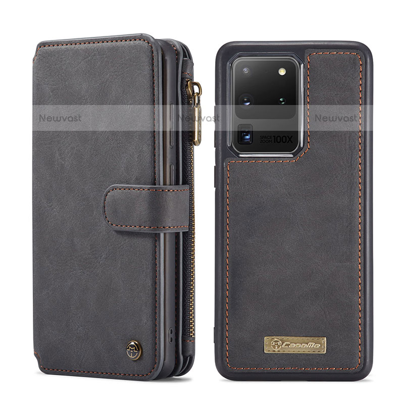 Leather Case Stands Flip Cover Holder C02S for Samsung Galaxy S20 Ultra 5G
