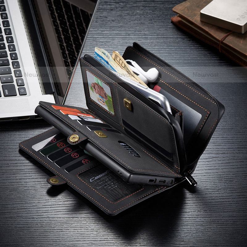 Leather Case Stands Flip Cover Holder C02S for Samsung Galaxy S23 Ultra 5G