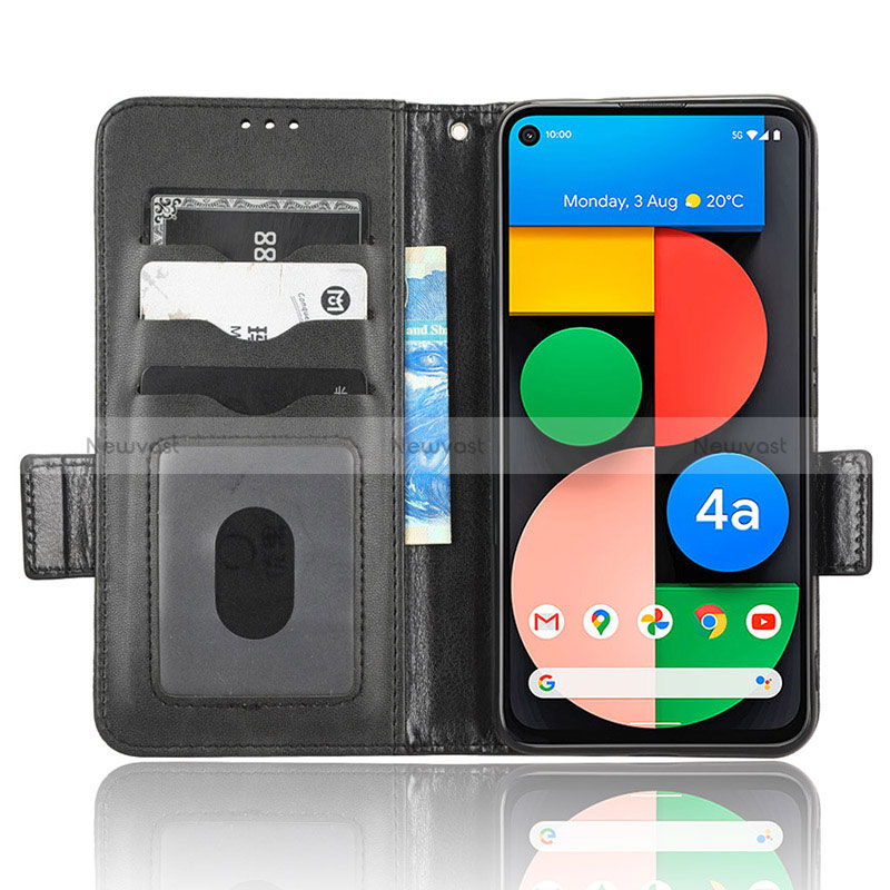 Leather Case Stands Flip Cover Holder C02X for Google Pixel 4a 5G