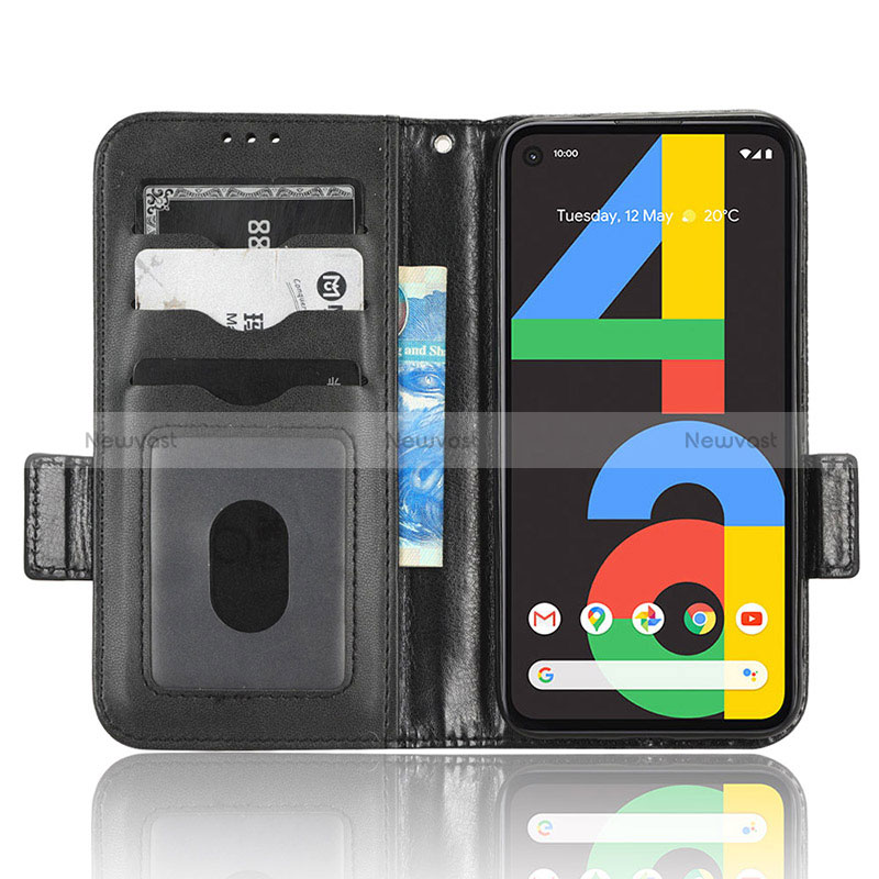 Leather Case Stands Flip Cover Holder C02X for Google Pixel 4a