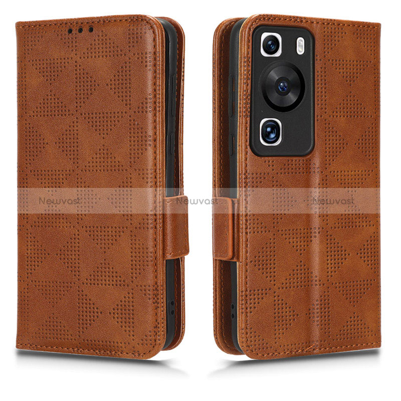 Leather Case Stands Flip Cover Holder C02X for Huawei P60