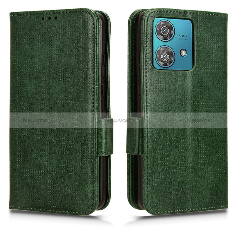 Leather Case Stands Flip Cover Holder C02X for Motorola Moto Edge 40 Neo 5G Green