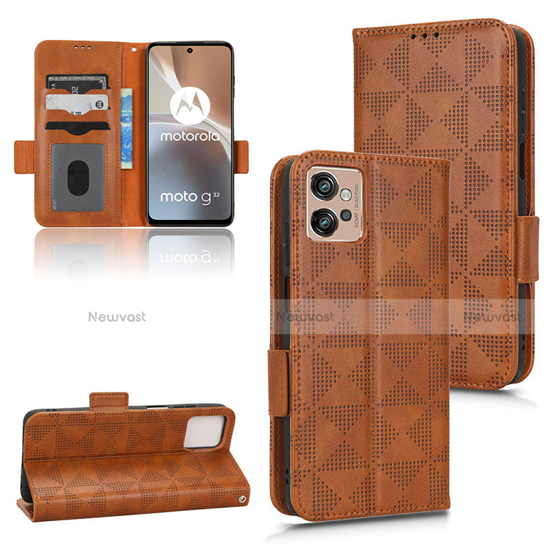 Leather Case Stands Flip Cover Holder C02X for Motorola Moto G32