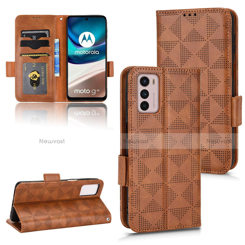 Leather Case Stands Flip Cover Holder C02X for Motorola Moto G42