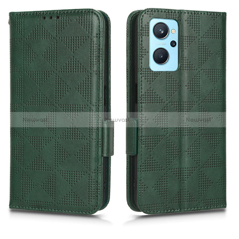 Leather Case Stands Flip Cover Holder C02X for Realme 9i 4G Green