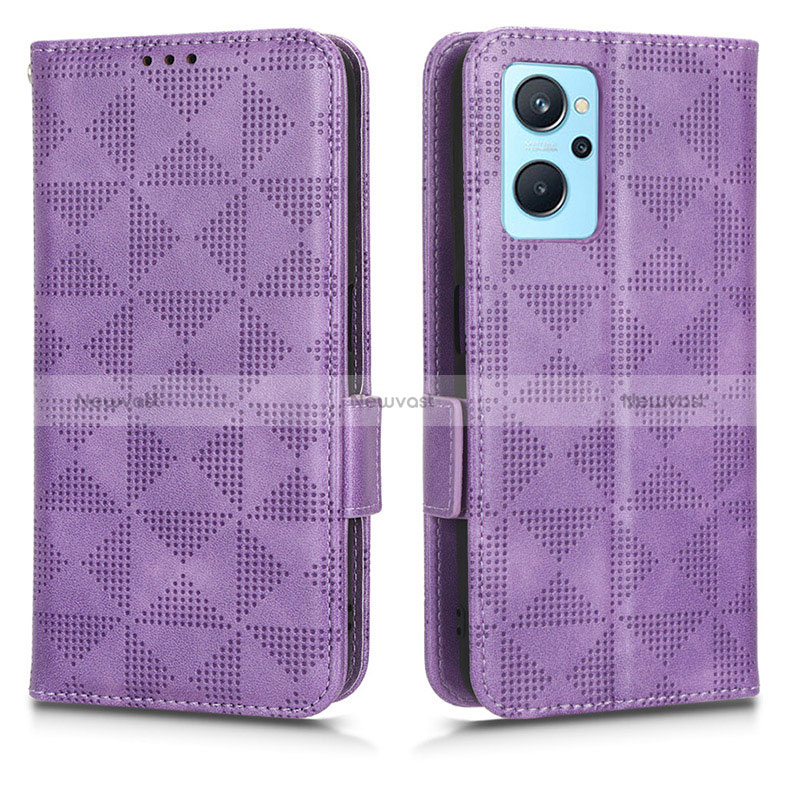 Leather Case Stands Flip Cover Holder C02X for Realme 9i 4G Purple