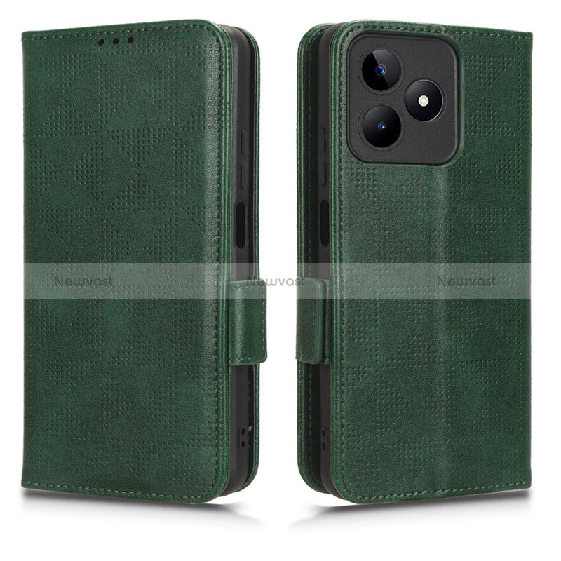 Leather Case Stands Flip Cover Holder C02X for Realme C53 India