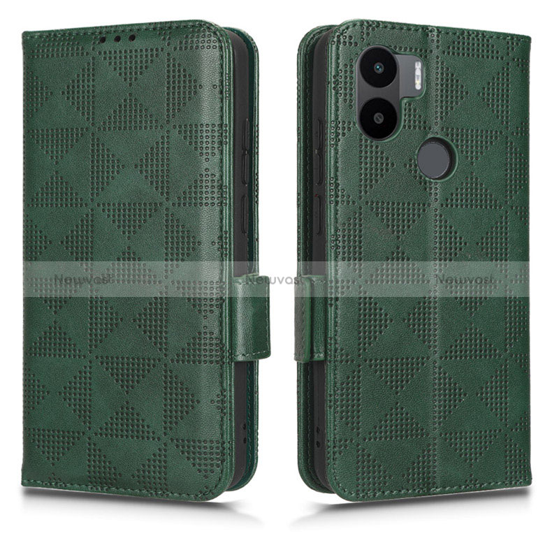 Leather Case Stands Flip Cover Holder C02X for Xiaomi Redmi A1 Plus Green