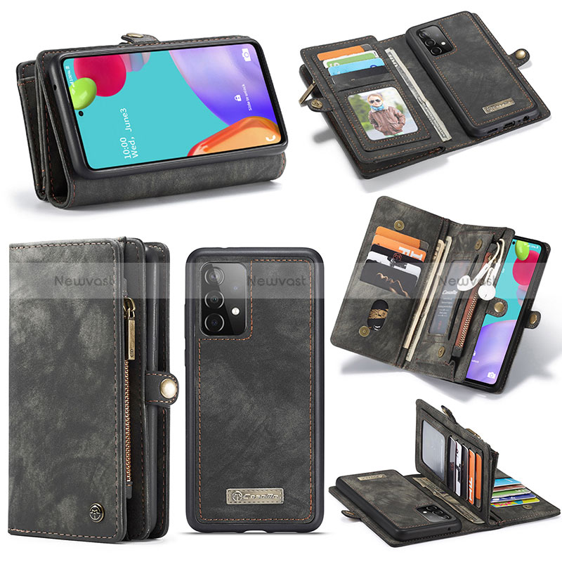 Leather Case Stands Flip Cover Holder C03S for Samsung Galaxy A52 5G