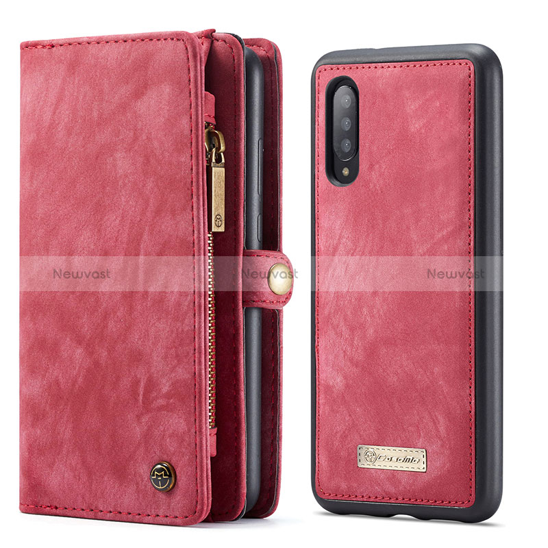 Leather Case Stands Flip Cover Holder C03S for Samsung Galaxy A70S Red