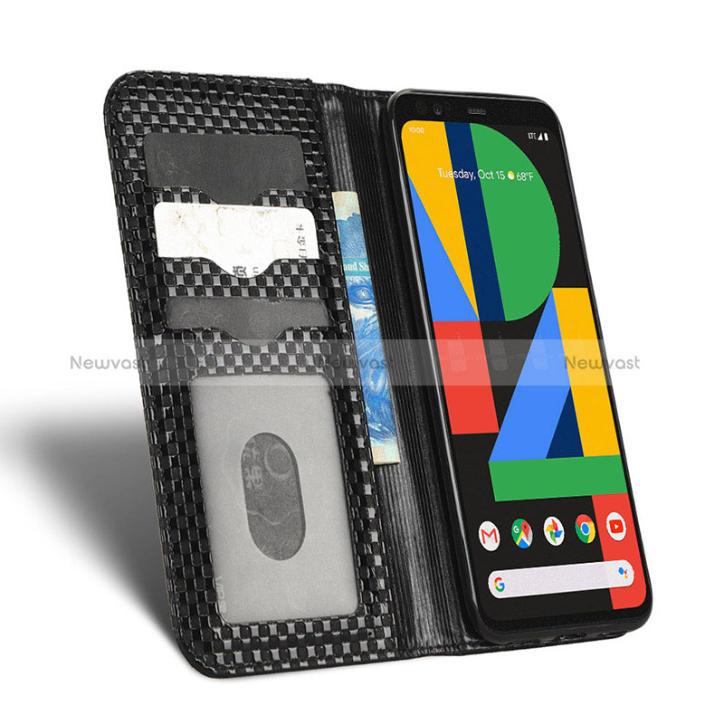 Leather Case Stands Flip Cover Holder C03X for Google Pixel 4