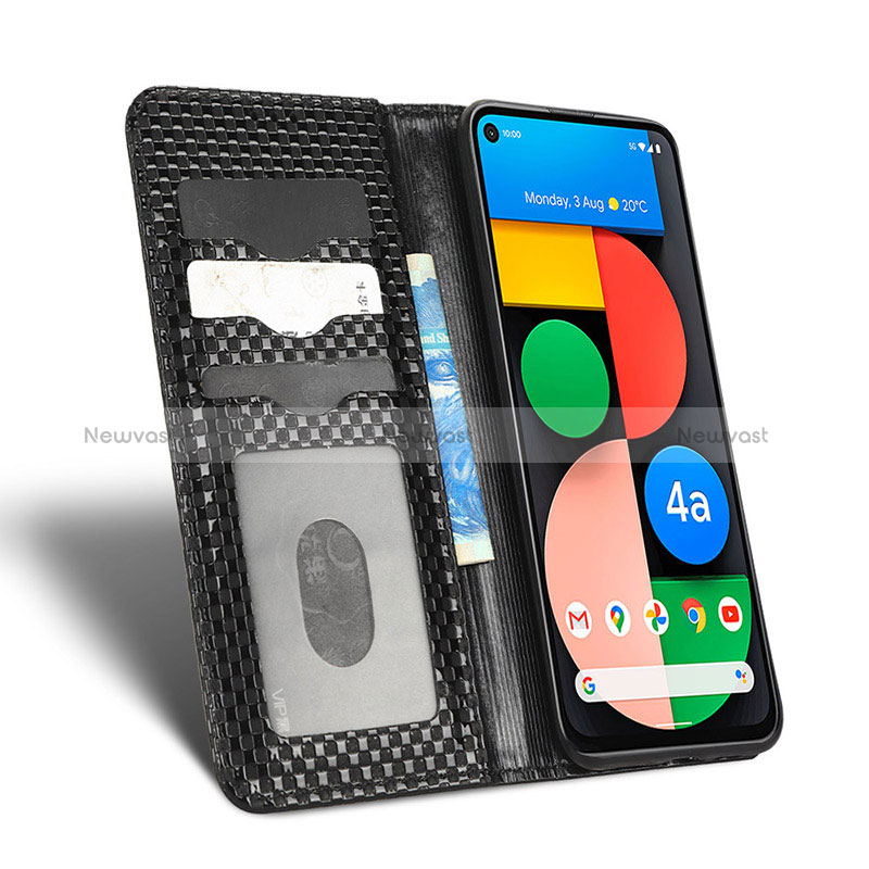 Leather Case Stands Flip Cover Holder C03X for Google Pixel 4a 5G