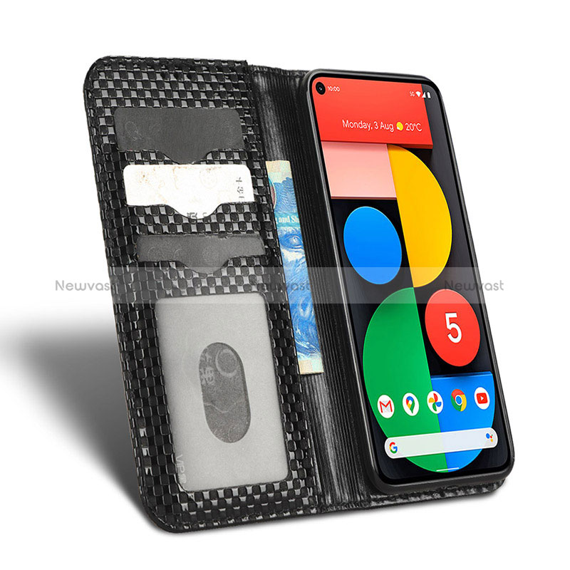 Leather Case Stands Flip Cover Holder C03X for Google Pixel 5