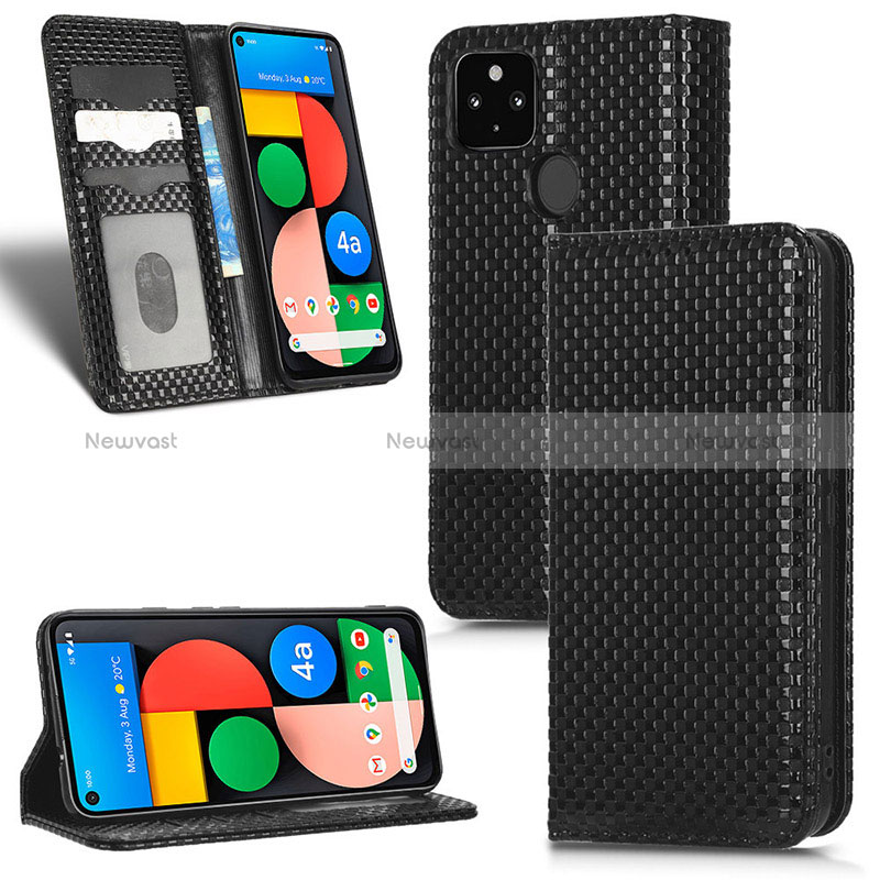 Leather Case Stands Flip Cover Holder C03X for Google Pixel 5 XL 5G