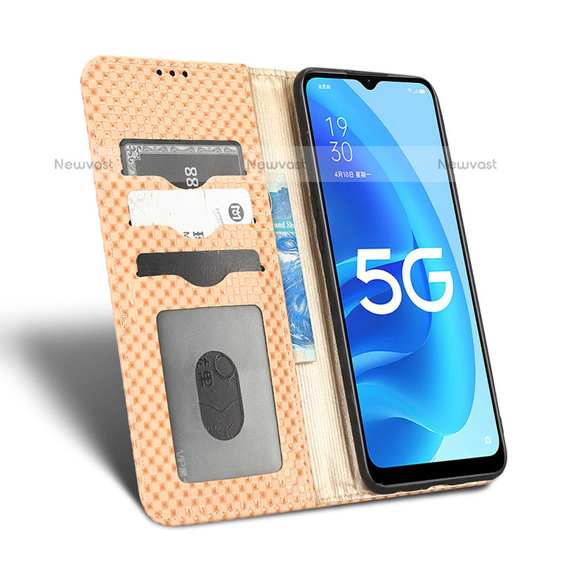 Leather Case Stands Flip Cover Holder C03X for Oppo A55S 5G